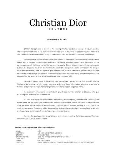 dior press release.